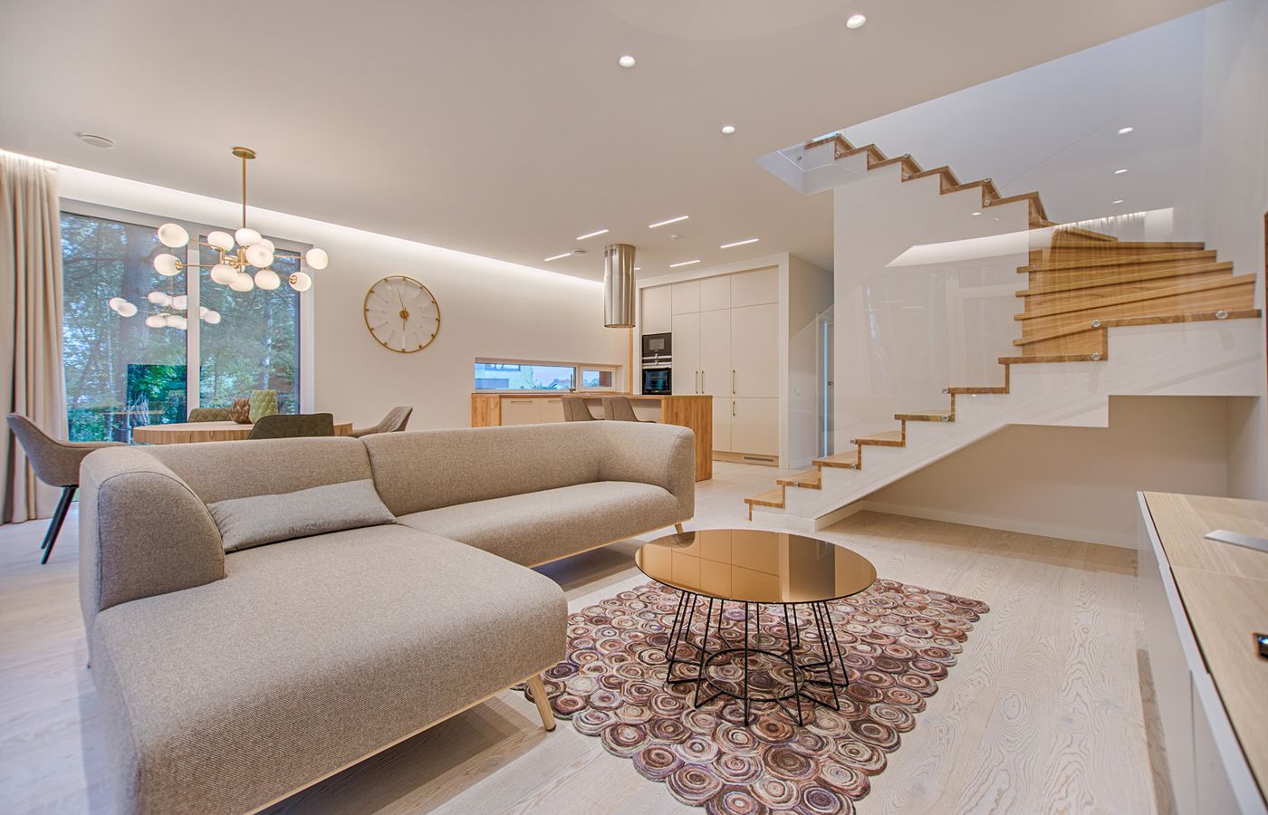Commercial interior with recessed lighting